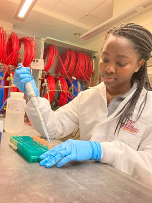 Student in lab