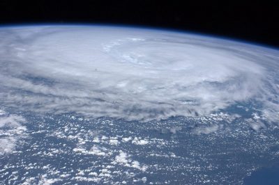 Aerial view of hurricane